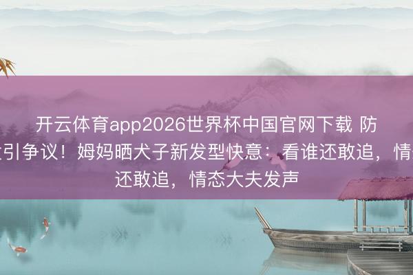 开云体育app2026世界杯中国官网下载 防早恋剪丑发引争议！姆妈晒犬子新发型快意：看谁还敢追，情态大夫发声