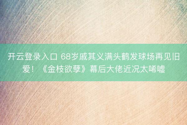 开云登录入口 68岁戚其义满头鹤发球场再见旧爱！《金枝欲孽》幕后大佬近况太唏嘘
