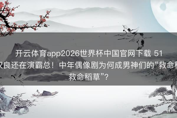 开云体育app2026世界杯中国官网下载 51岁钟汉良还在演霸总！中年偶像剧为何成男神们的“救命稻草”？