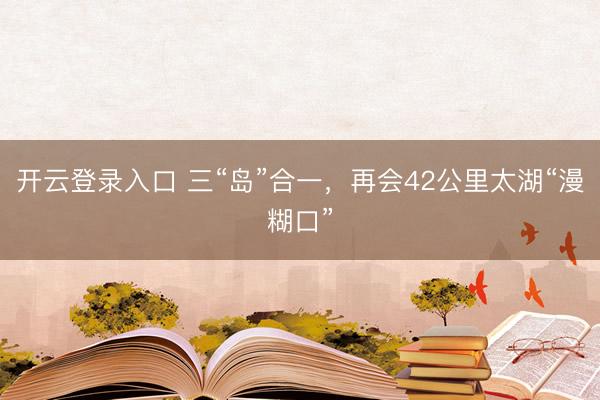 开云登录入口 三“岛”合一，再会42公里太湖“漫糊口”